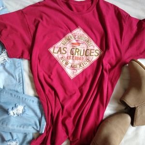 Vintage Las Cruces New Mexico graphic T-shirt red XL Boyfriend tee